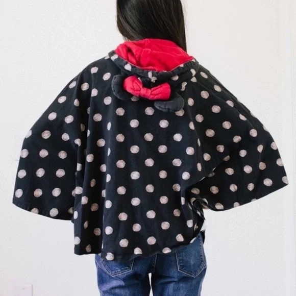 Disney Parks Minnie Mouse Polka Dot Hooded Poncho Size XSmall